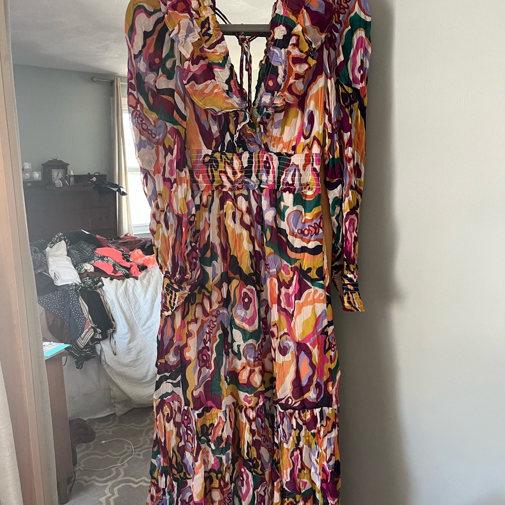 Anthropologie Multicolor Abstract Print Women's Dress